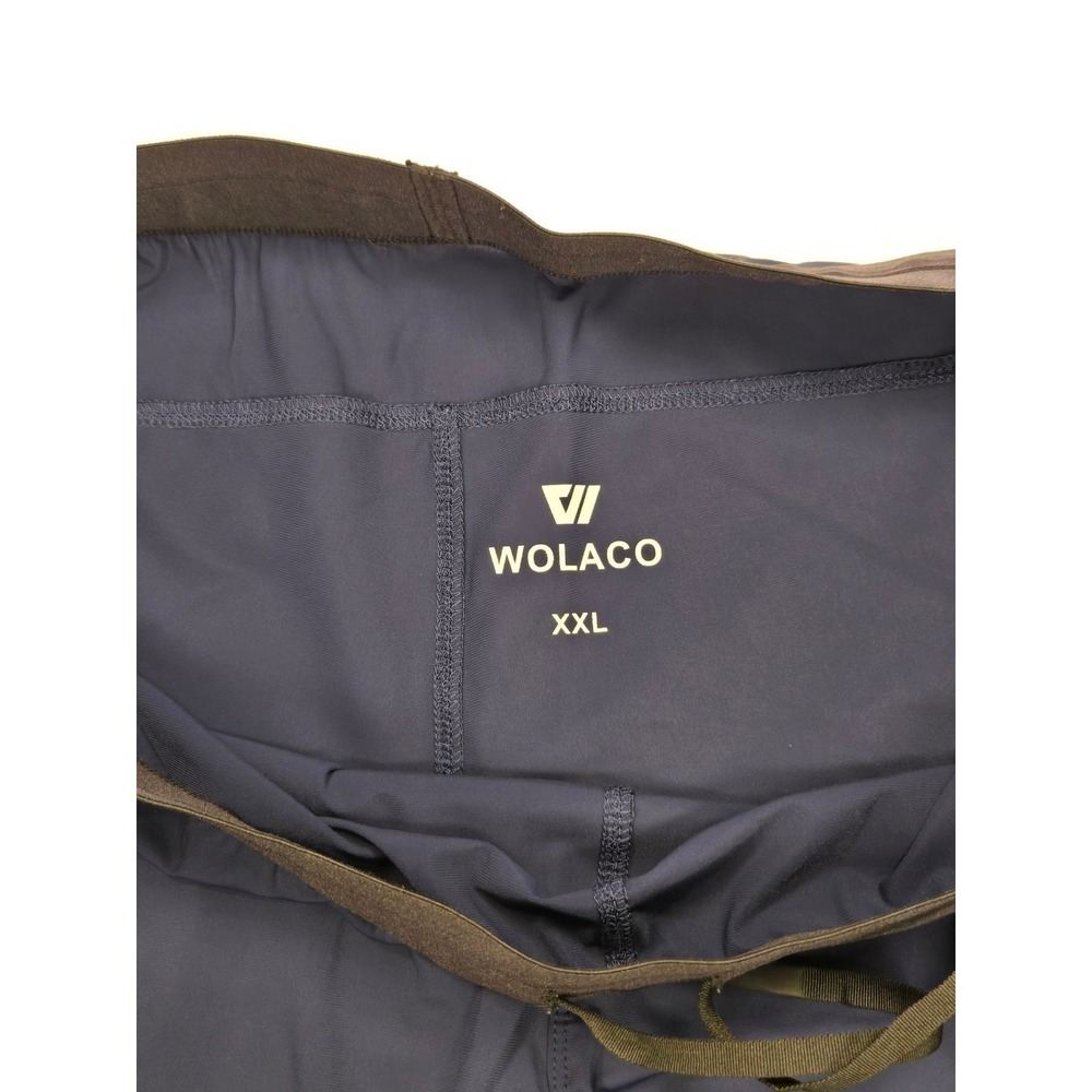 WOLACO Mens Navy Blue Performance Running Shorts XXL Elastic Waist Zip Pocket - Picture 6 of 7
